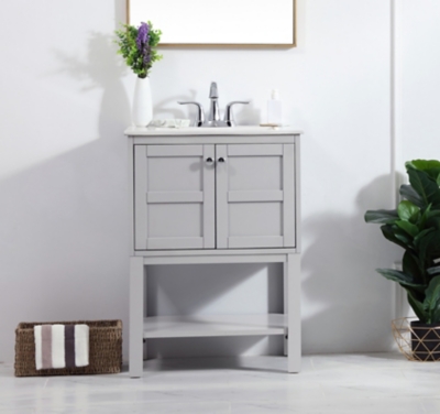 Shaker 24" Single Bathroom Vanity Set, Gray, large