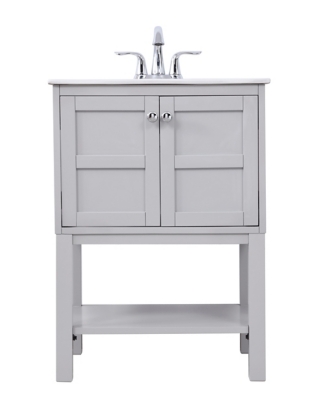 Shaker 24" Single Bathroom Vanity Set, Gray, large