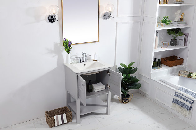 Shaker 24 Single Bathroom Vanity Set, 24 Single Bathroom Vanity Set With Mirror