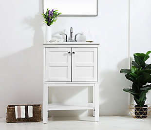Shaker 24" Single Bathroom Vanity Set, White, rollover