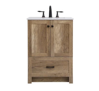 Weathered 24" Single Bathroom Vanity, Natural Oak, large