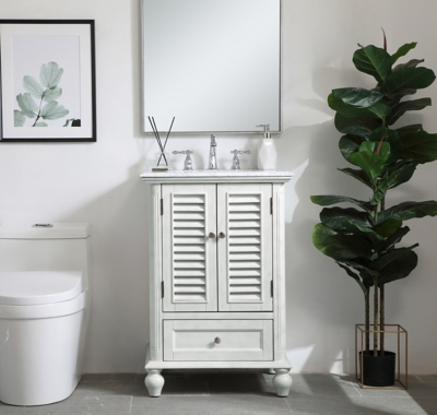 Rhodes 19" Single Bathroom Vanity, Antique White, large