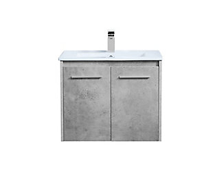 Kasper  24" Single Bathroom Floating Vanity, Concrete Gray, large