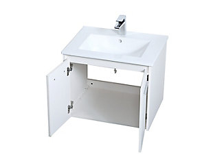 Kasper  24" Single Bathroom Floating Vanity, White, large