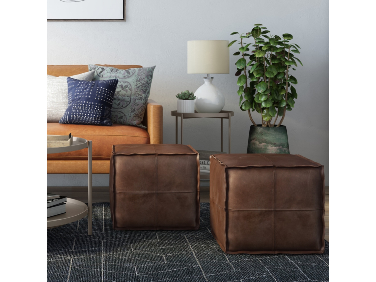 Brody Boho Square Pouf Ashley