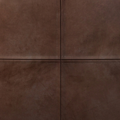 Simpli Home Brody Transitional Square Pouf in Distressed Dark Brown Faux Leather, , swatch