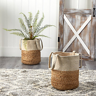 12.5” Handmade Natural Jute and Cotton Planter, , rollover