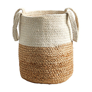 12.5” Handmade Natural Jute and Cotton Planter, , large