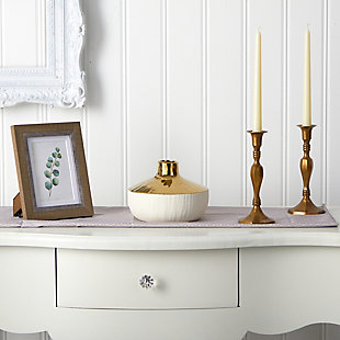 8” Elegance Ceramic Decorative Vase with Gold Accents, , rollover