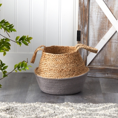 14 Boho Chic Handmade Cotton and Jute Gray Woven Planter