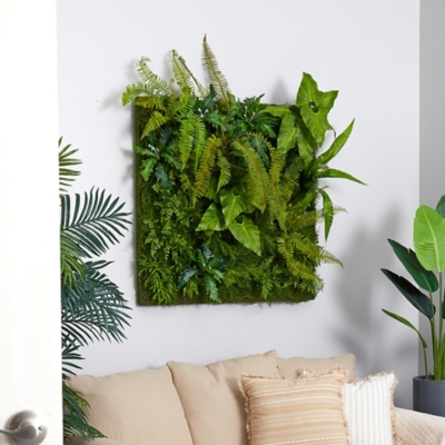 A600020691 40 x 40 Forest Artificial Living Wall, Green sku A600020691