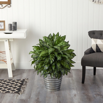 A600020763 34 Silver King Artificial Plant in Decorative Tin  sku A600020763