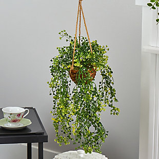 20” Baby Tear Artificial Plant in Hanging Basket, , rollover