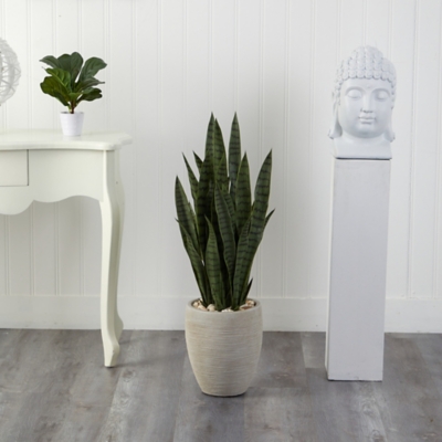 A600020798 40 Sansevieria Artificial Plant in Sand Colored Pl sku A600020798