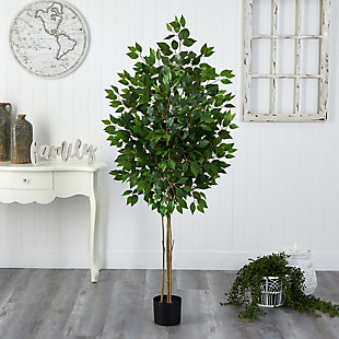 64” Ficus Artificial Tree UV Resistant (Indoor/Outdoor), , rollover