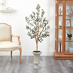 57” Olive Artificial Tree in Sand Colored Urn, , rollover