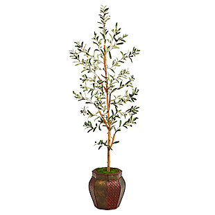 5.5’ Olive Artificial Tree in Decorative Planter, , large