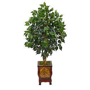 46” Ficus Artificial Tree in Decorative Planter, , large