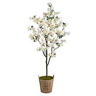 6’ Cherry Blossom Artificial Tree in Farmhouse Planter, , large