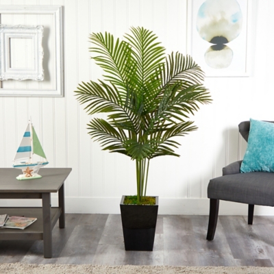 6' Artificial Paradise Palm with White Decorative Planterplanter