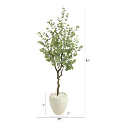 6’ Ficus Artificial Tree in White Tin Planter