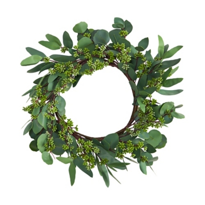22” Eucalyptus and Berry Artificial Wreath, , large