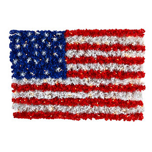 Nearly Natural 3’x2’ Red, White, and Blue "American Flag" Wall Panel with 100 Warm LED Lights (Indoor/Outdoor), , large