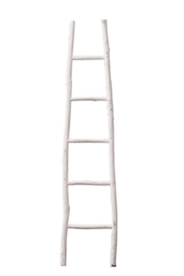 A600021253 Storied Home Decorative Painted Wood Ladder, White sku A600021253