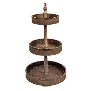 Decorative Wood and Tin 3 Tier Tray, , rollover