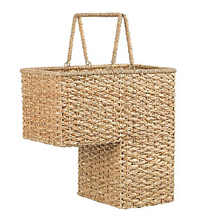 Woven and Natural Bangkuan Rope Stair Basket with Handles, , large