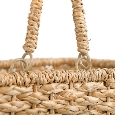 Woven and Natural Bangkuan Rope Stair Basket with Handles | Ashley ...