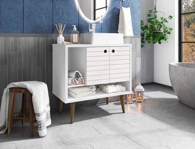 Manhattan Comfort Liberty 31.5" Bathroom Vanity Sink, White, rollover