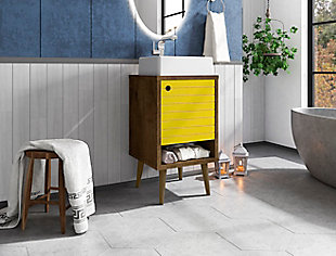 Manhattan Comfort Liberty 17.7" Bathroom Vanity Sink, Rustic Brown/Yellow, rollover