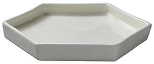 Small Porto Tray in White Ceramic, , large