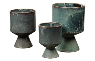 Berkeley Pots in Blue Ceramic (Set of 3), , large