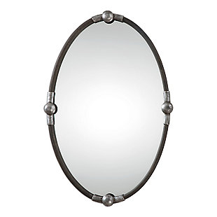 Uttermost Carrick Black Oval Mirror, , large