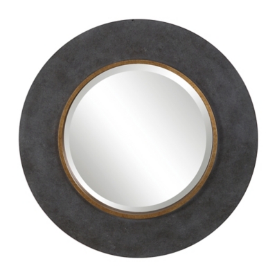 Image of Black Uttermost Saul Round Mirror