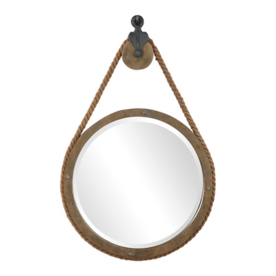 Uttermost Melton Round Pulley Mirror, , large