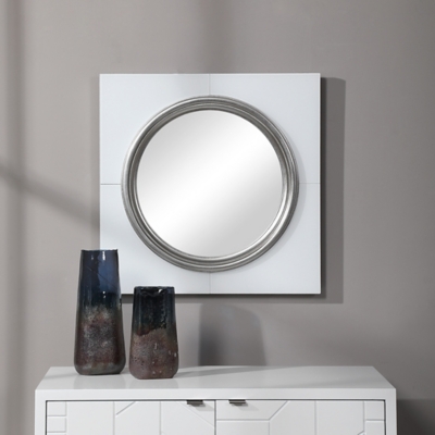 Uttermost Gouveia White Square Mirror | Ashley Furniture HomeStore