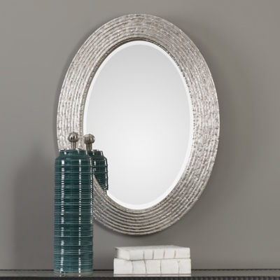 Uttermost Conder Oval Silver Mirror, , large
