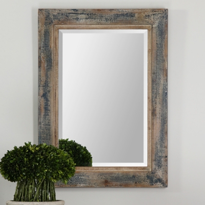 Uttermost Bozeman Distressed Blue Mirror, , rollover