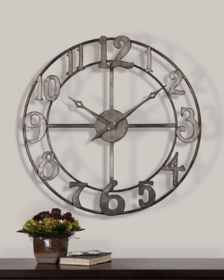 Uttermost Delevan 32" Metal Wall Clock, , rollover