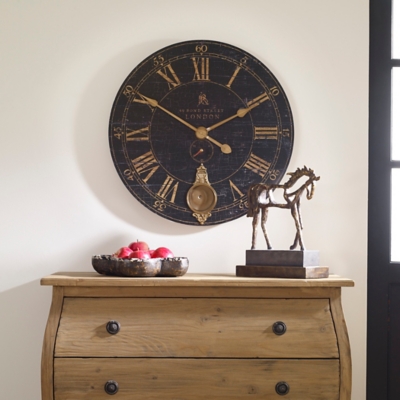 A600021964 Uttermost Bond Street 30 Black Wall Clock sku A600021964