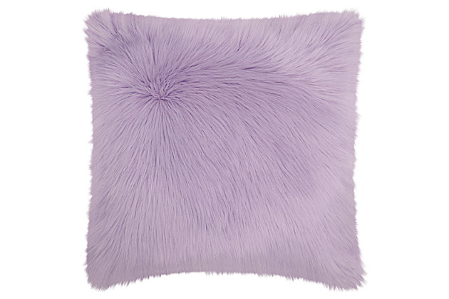 Indulge yourself with the luxurious feeling of faux fur. The lush texture helps you add a certain decadence to your space. Toss this sumptuous pillow anywhere you want to create a warm, plush ambiance.Made of faux fur with polyester back | Soft polyfill | Zipper closure | Spot clean | Imported