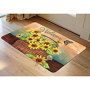 Surfaces Sunflower Basket Welcome 23"x36" Mat, , rollover
