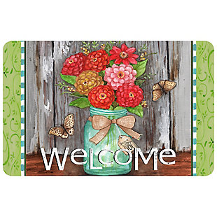 Surfaces Zinnias in a Jar Welcome 23"x36" Mat, , large