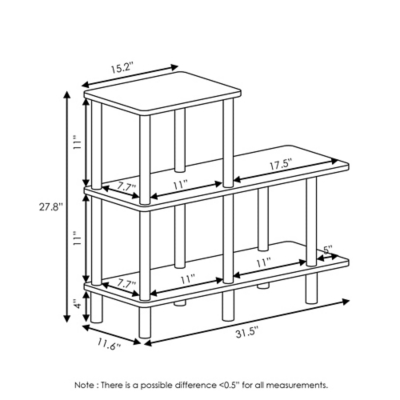 Furinno Turn-N-Tube 3-Tier Cube Ladder Shelf