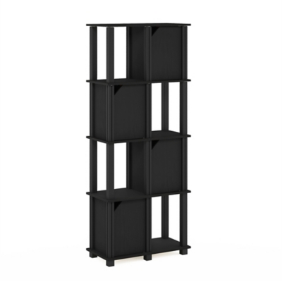 Furinno Brahms 5-Tier Storage Shelf, Black Oak/Black, large