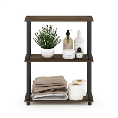 Furinno Turn-N-Tube 3-Tier Compact Multipurpose Shelf Display Rack, Columbia Walnut/Black