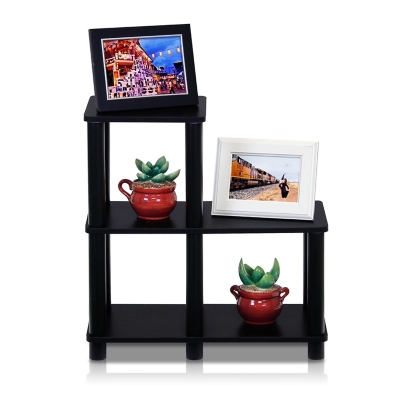 Furinno Turn-N-Tube Accent Decorative Shelf, Espresso/Black, large